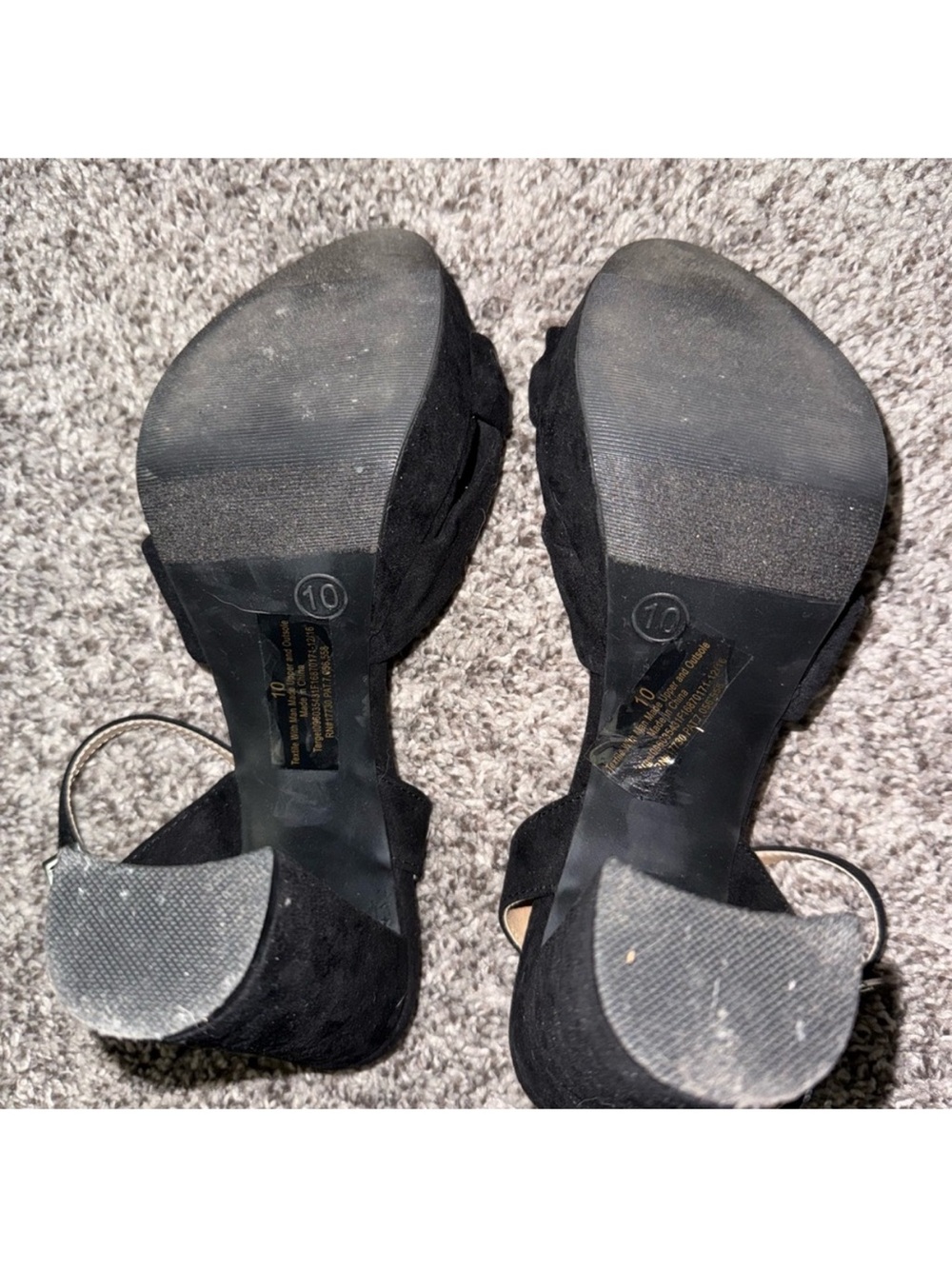 NWOT Target Black Suede Ankle-Strap Block Heels - Picture 4 of 4